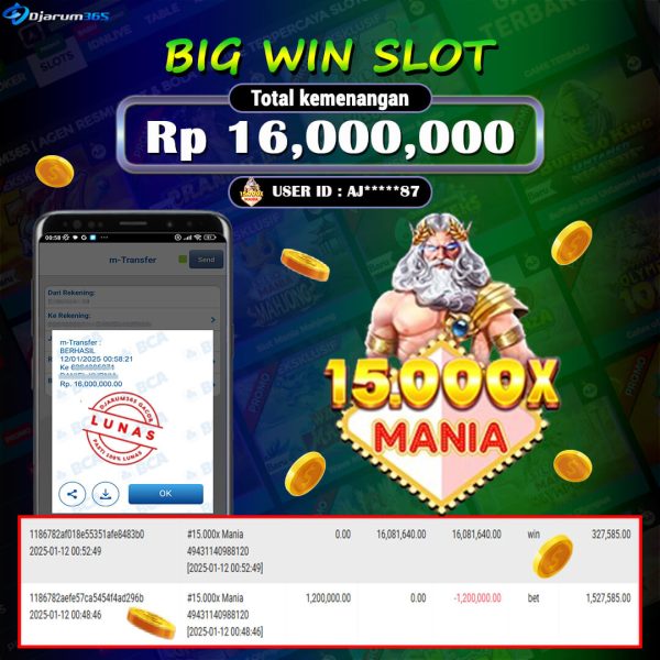 KEMENANGAN SLOT 15.000x MANIA