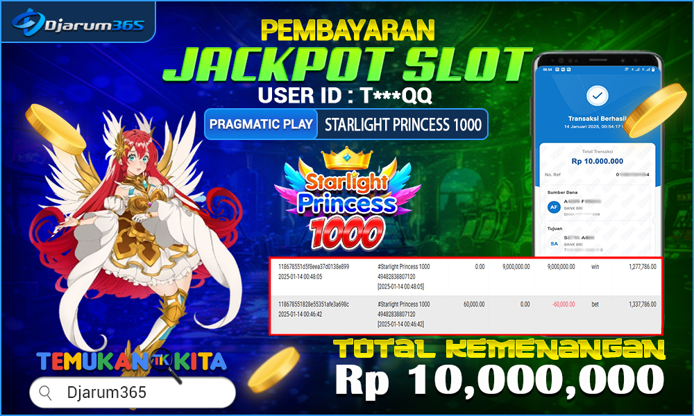 kemenangan STARLIGHT PRINCESS 1000