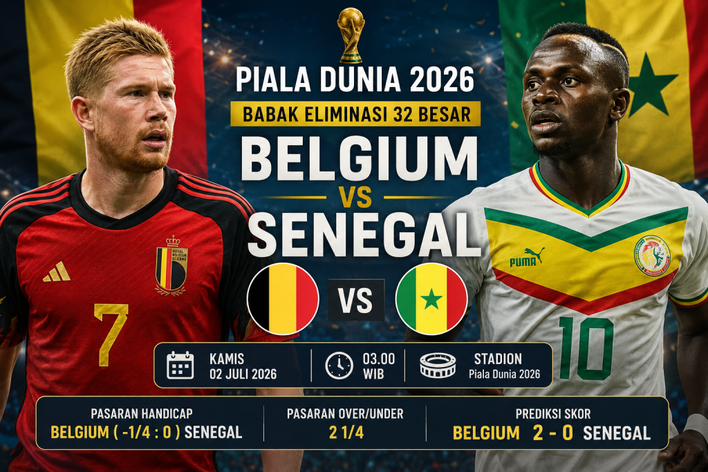 Prediksi Belgium vs Senegal Piala Dunia 2026: Setan Merah Belgia Diunggulkan Melaju ke Babak 16 Besar