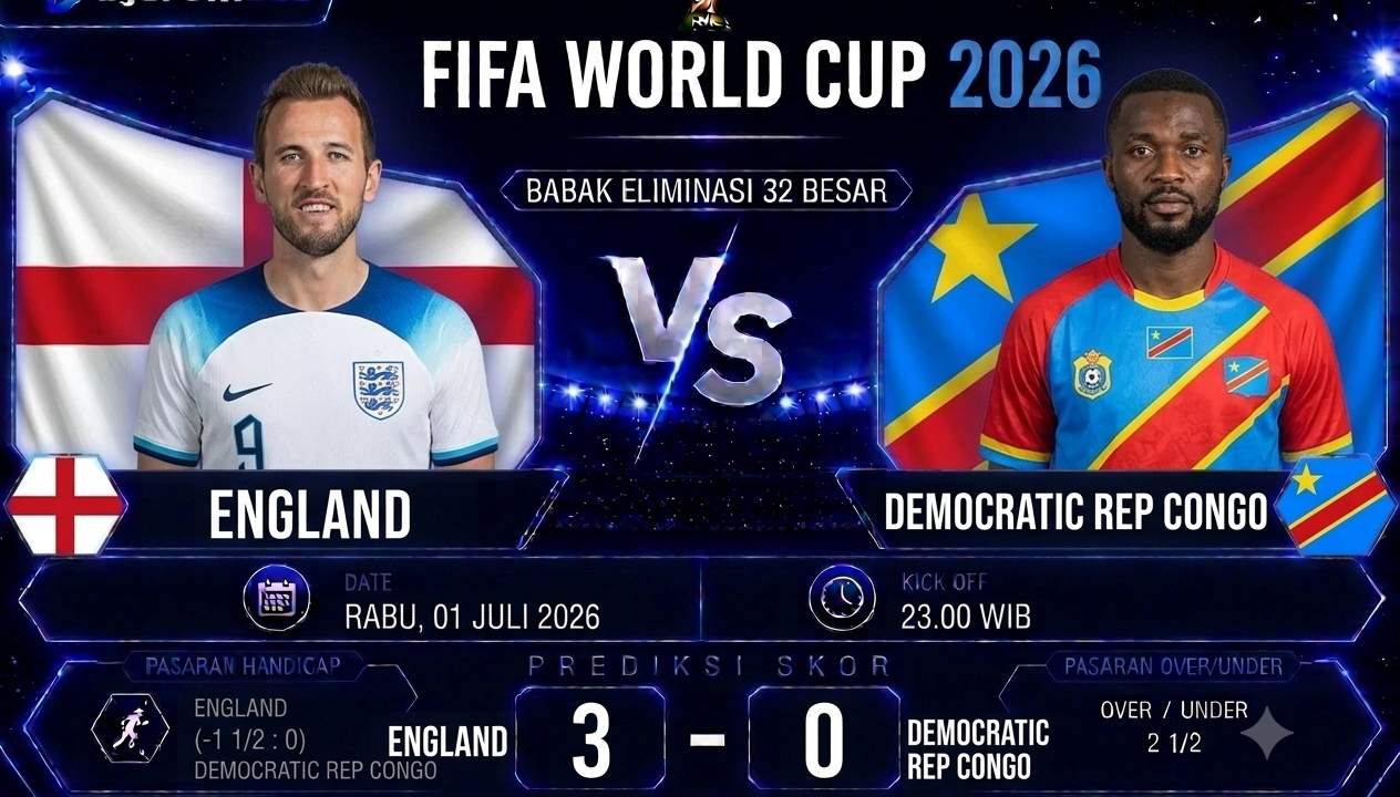 Prediksi England vs Democratic Republic of Congo Piala Dunia 2026 The Three Lions Difavoritkan Melaju ke Babak 16 Besar