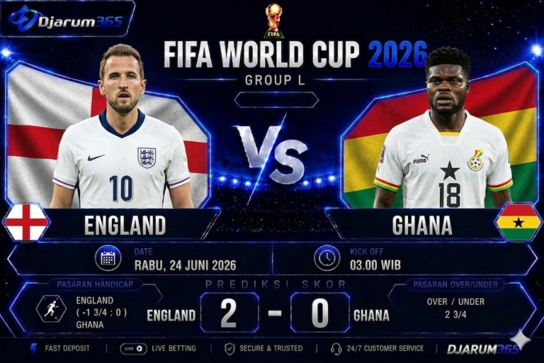 Prediksi England vs Ghana Piala Dunia 2026 The Three Lions Bidik Kemenangan Penting di Grup L
