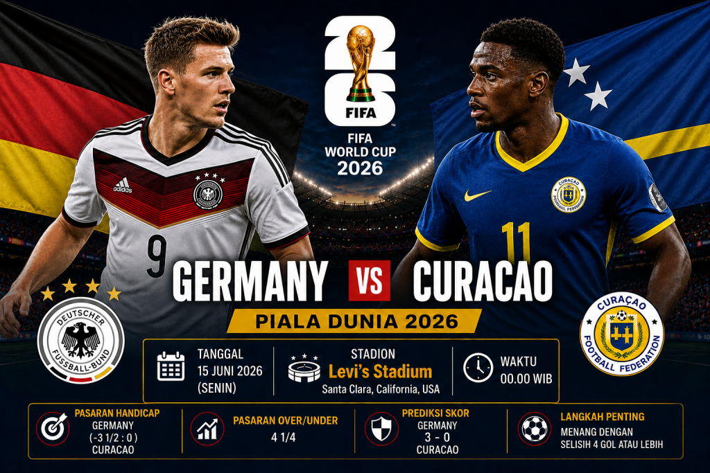 Prediksi Germany vs Curacao Piala Dunia 2026 Der Panzer Diunggulkan Raih Kemenangan Telak
