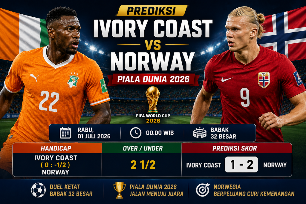 Prediksi Ivory Coast vs Norway Piala Dunia 2026: Duel Ketat Babak 32 Besar, Norwegia Berpeluang Curi Kemenangan