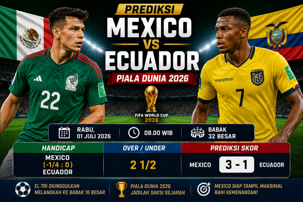 Prediksi Mexico vs Ecuador Piala Dunia 2026 El Tri Diunggulkan Melangkah ke Babak 16 Besar