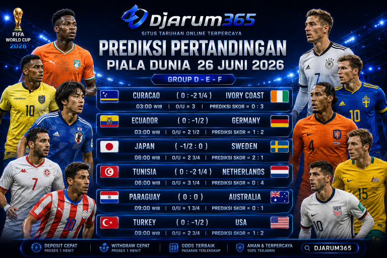 Prediksi Piala Dunia 2026 26 Juni 2026 Jerman, Belanda, dan Pantai Gading Berpeluang Raih Kemenangan Penting