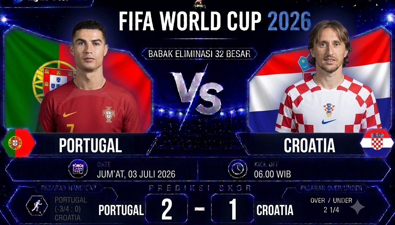 Prediksi Portugal vs Croatia Piala Dunia 2026 Duel Panas di Babak 32 Besar