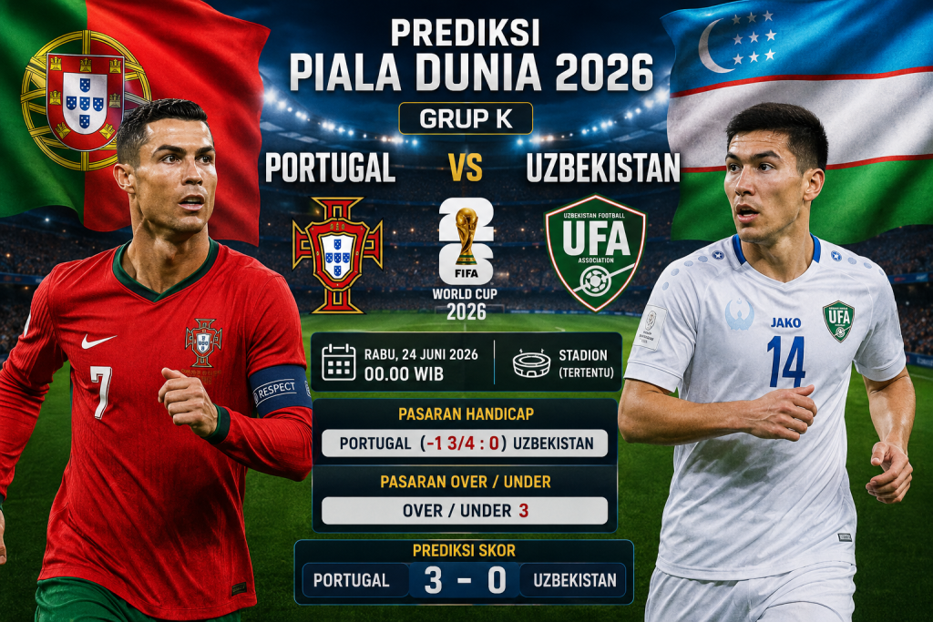 Prediksi Portugal vs Uzbekistan Piala Dunia 2026 Selecao Difavoritkan Menang Meyakinkan di Grup K