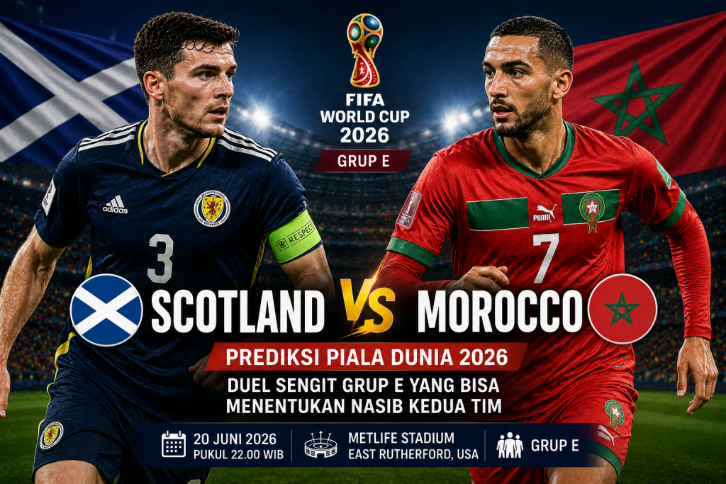 Prediksi Scotland vs Morocco Piala Dunia 2026 Duel Sengit Grup E yang Bisa Menentukan Nasib Kedua Tim