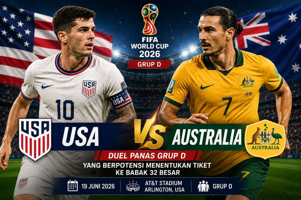 Prediksi USA vs Australia Piala Dunia 2026: Duel Panas Grup D yang Berpotensi Menentukan Tiket ke Babak 32 Besar