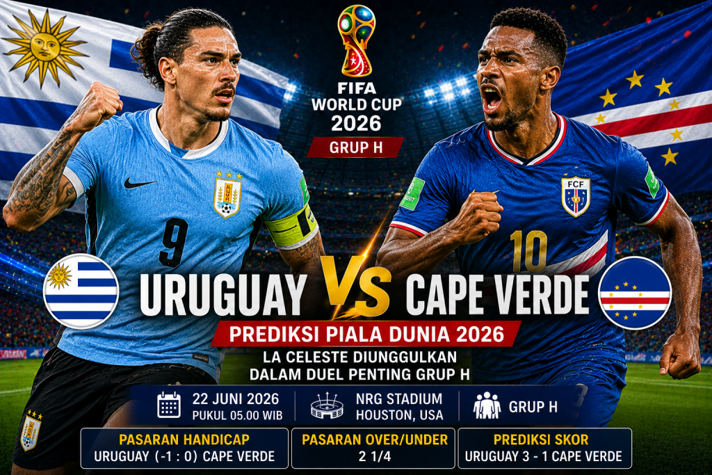Prediksi Uruguay vs Cape Verde Piala Dunia 2026: La Celeste Diunggulkan dalam Duel Penting Grup C