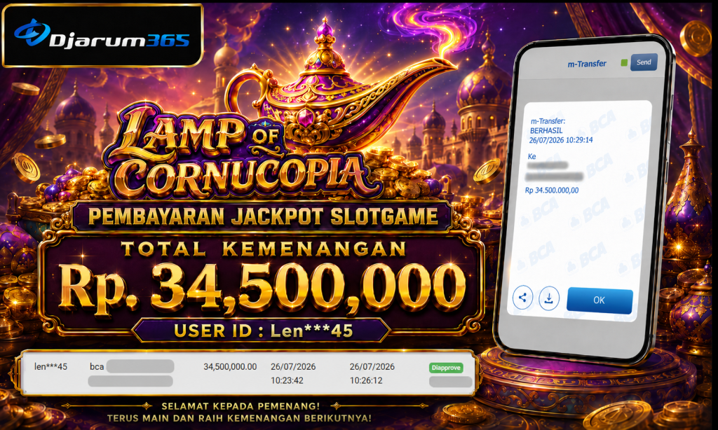 PEMBAYARAN KEMENANGAN RP. 34,500,000 TANGGAL 26 JULI 2026