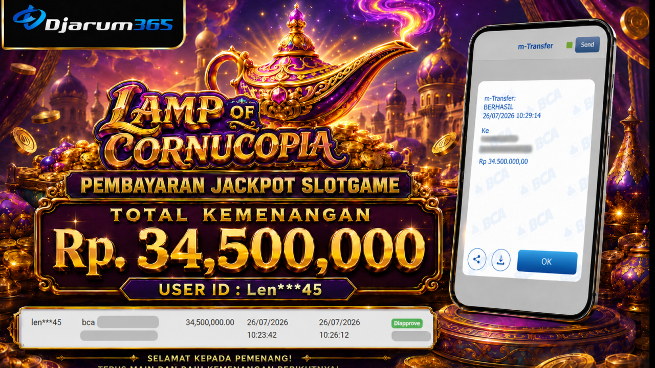 PEMBAYARAN KEMENANGAN RP. 34,500,000 TANGGAL 26 JULI 2026