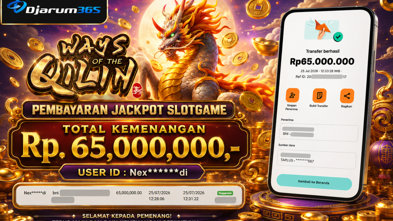 PEMBAYARAN KEMENANGAN RP. 65,000,000 TANGGAL 25 JULI 2026
