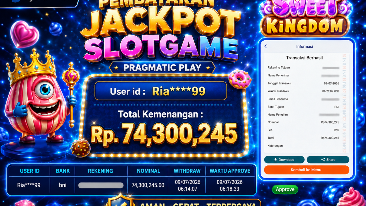 PEMBAYARAN KEMENANGAN RP. 74,300,245 TANGGAL 09 JULI 2026