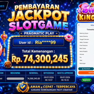 PEMBAYARAN KEMENANGAN RP. 74,300,245 TANGGAL 09 JULI 2026