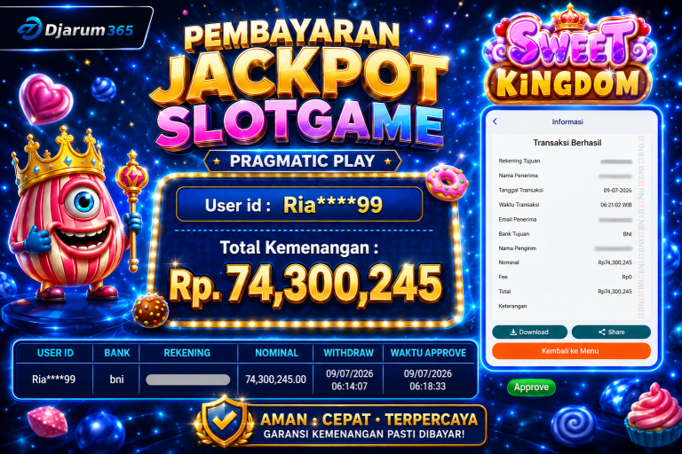 PEMBAYARAN KEMENANGAN RP. 74,300,245 TANGGAL 09 JULI 2026