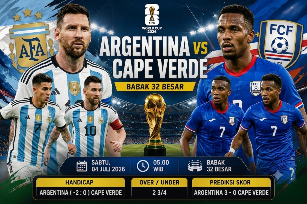 Prediksi Argentina vs Cape Verde Piala Dunia 2026: Albiceleste Difavoritkan Menang Meyakinkan di Babak 32 Besar