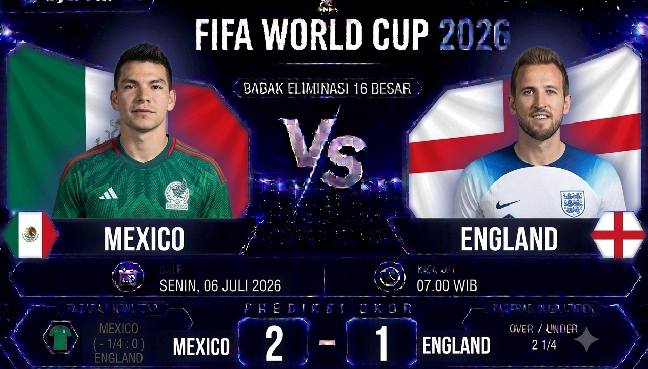 Prediksi Mexico vs England Piala Dunia 2026 El Tri Siap Ciptakan Kejutan di Babak 16 Besar