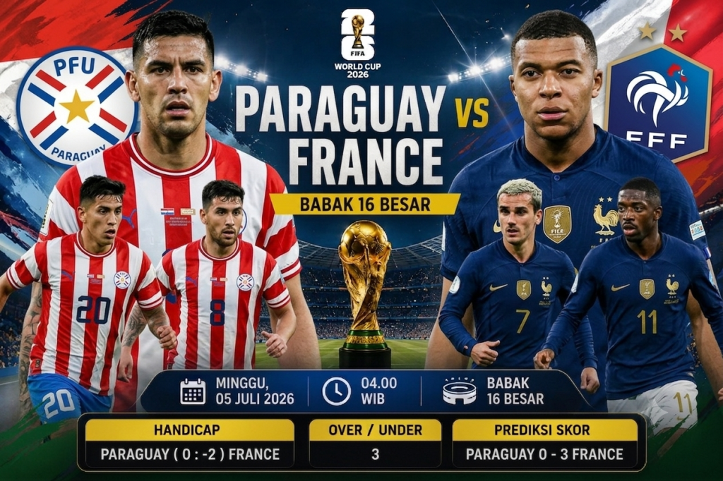 Prediksi Paraguay vs France Piala Dunia 2026 Les Bleus Diunggulkan Melaju ke Perempat Final