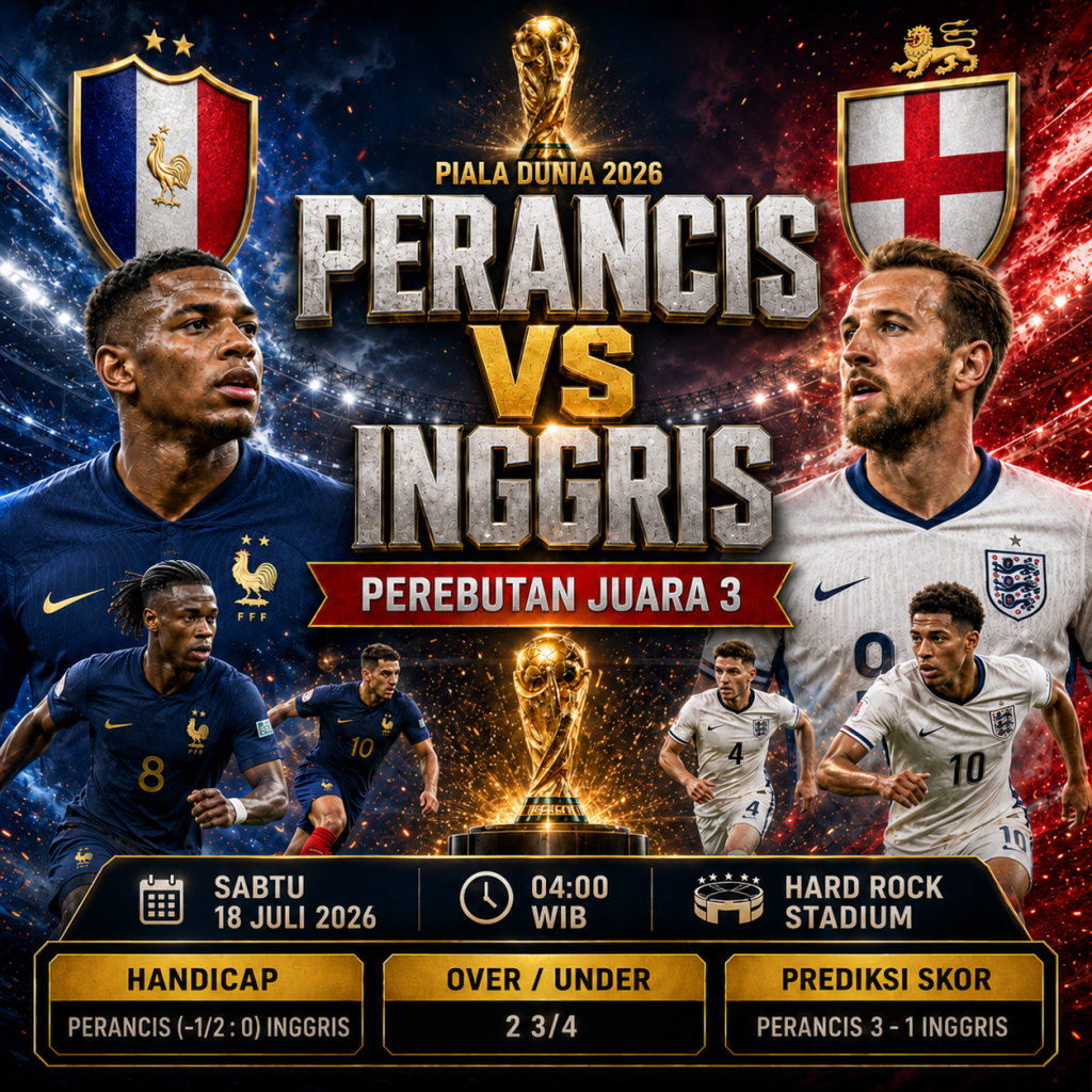 Prediksi Perancis vs Inggris Duel Hidup Mati Les Bleus dan The Three Lions Demi Harga Diri Piala Dunia 2026