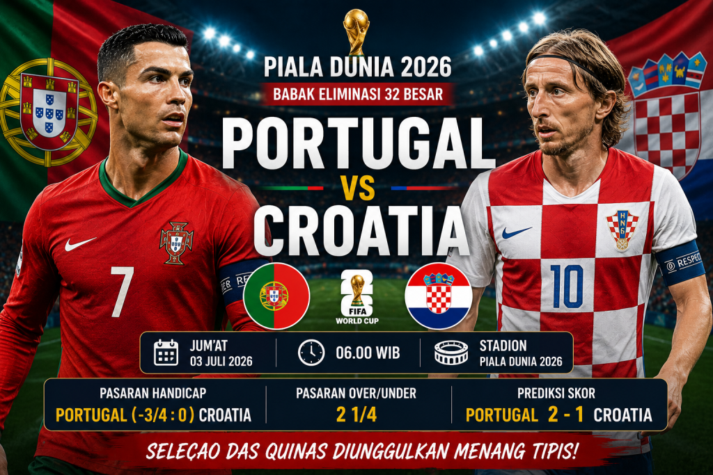 Prediksi Portugal vs Croatia Piala Dunia 2026 Duel Panas di Babak 32 Besar