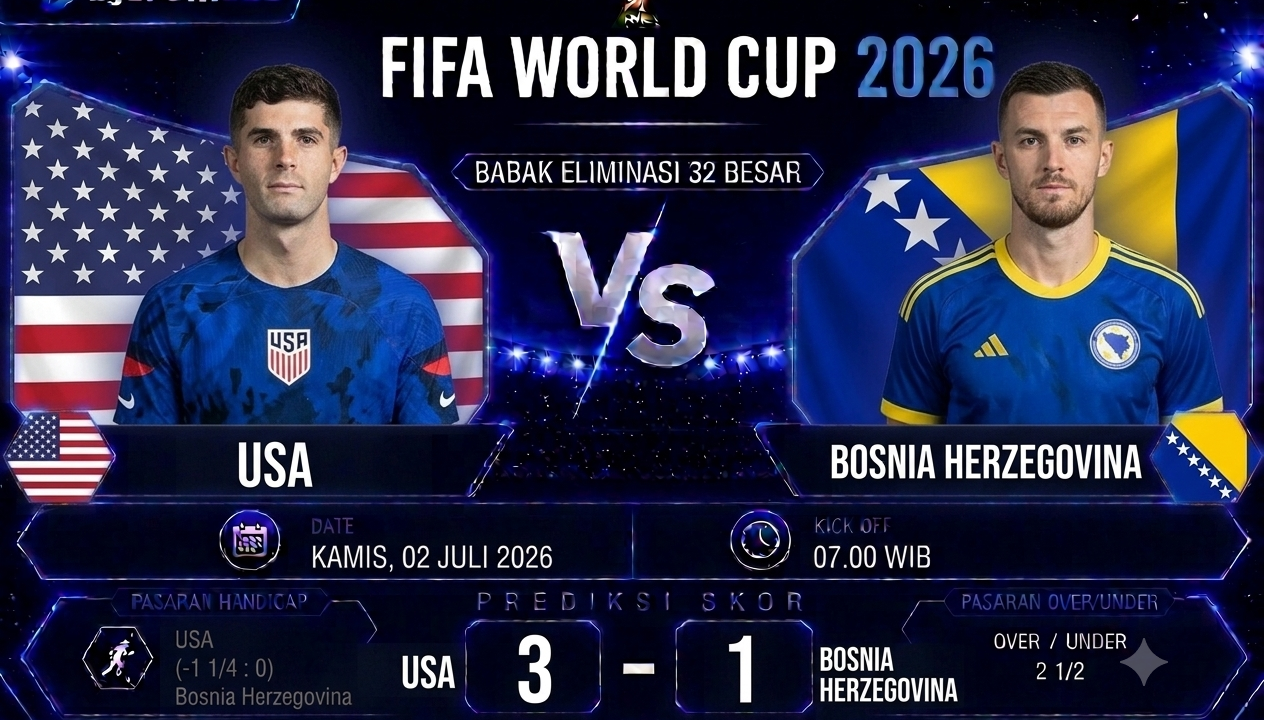 Prediksi USA vs Bosnia Herzegovina Piala Dunia 2026 Tim Tuan Rumah Difavoritkan Melaju ke Babak 16 Besar