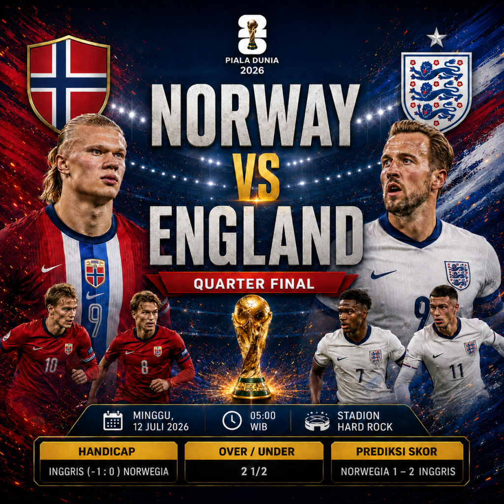 Prediksi Norwegia vs Inggris