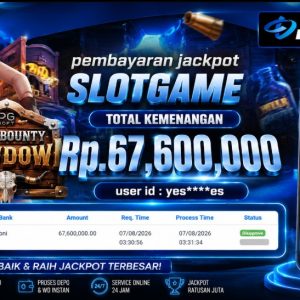 pembayaran jackpot SLOTGAME total kemenangan Rp. 67,600,000