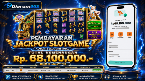 PEMBAYARAN KEMENANGAN RP. 68,100,000 TANGGAL 03 AGUSTUS 2026
