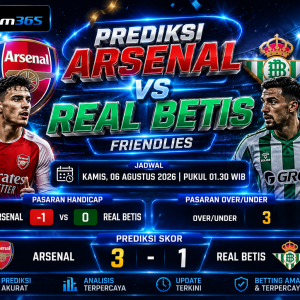 Prediksi Arsenal vs Real Betis The Gunners Diunggulkan Menang 3-1 dalam Laga Persahabatan