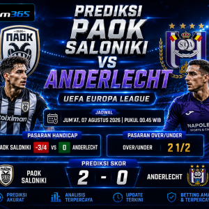 Prediksi PAOK Saloniki vs Anderlecht, UEFA Europa League 7 Agustus 2026 PAOK Difavoritkan Raih Kemenangan