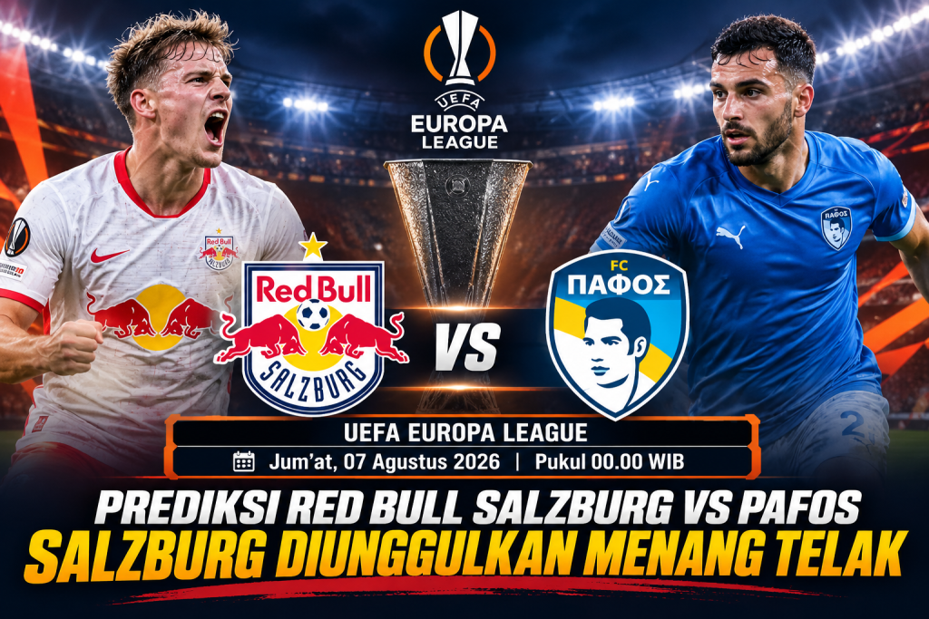 Prediksi Red Bull Salzburg vs Pafos, UEFA Europa League 7 Agustus 2026