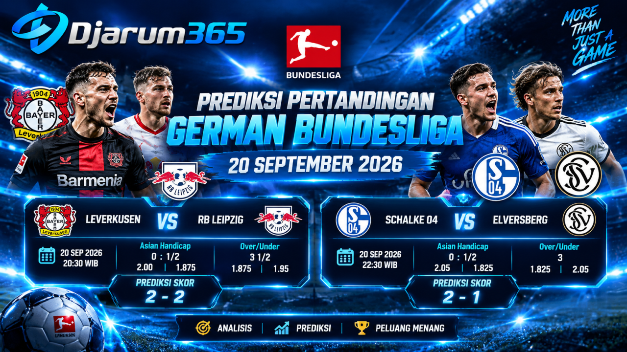 Prediksi Pertandingan German Bundesliga 20 September 2026 Leverkusen vs RB Leipzig dan Schalke 04 vs Elversberg